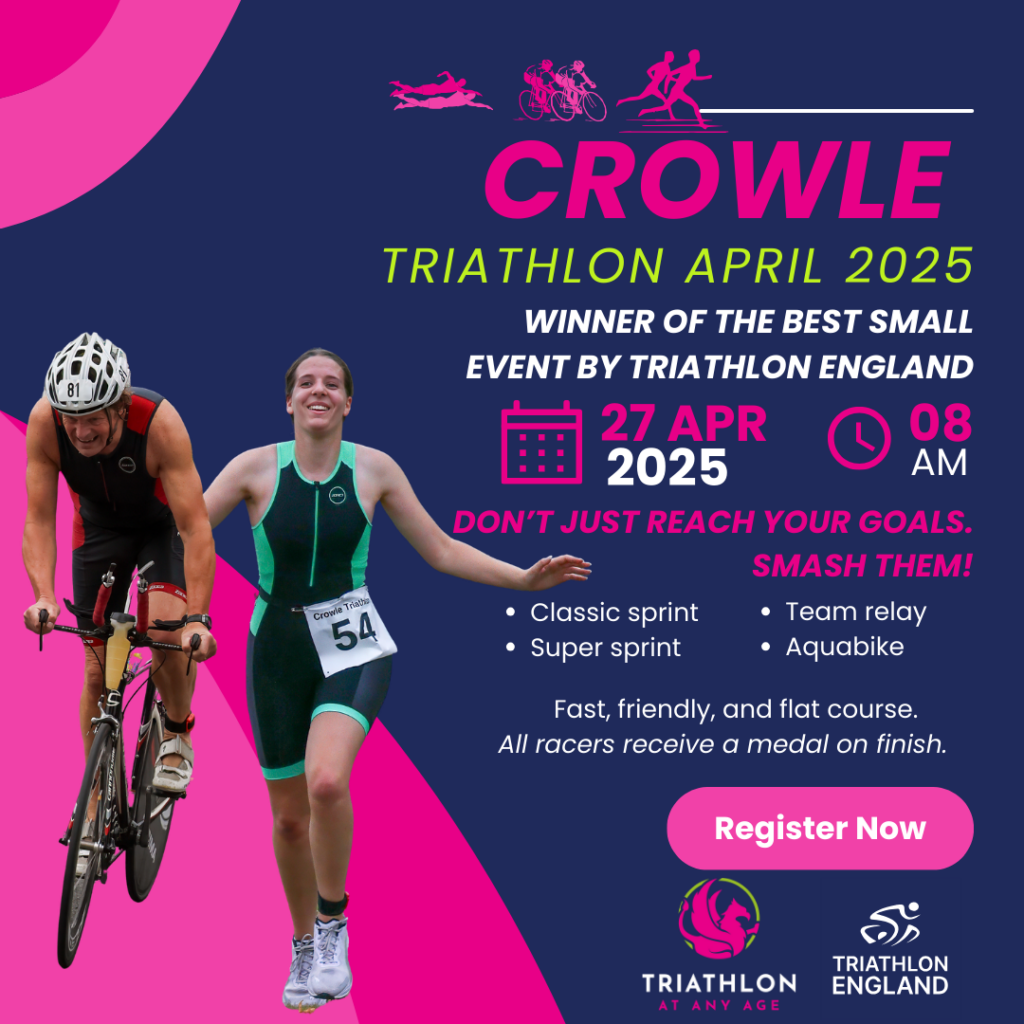 Crowle Triathlon 27-April 2025 Winner of Best Small Event by Triathlon England