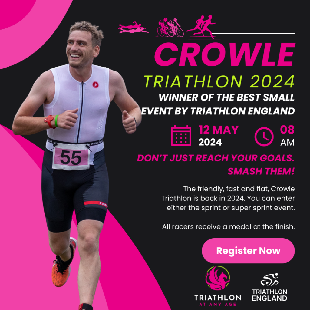 Crowle Triathlon12-May 2024 Winner of Best Small Event by Triathlon England