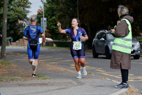 Triathlete running at Crowle Triathlon
