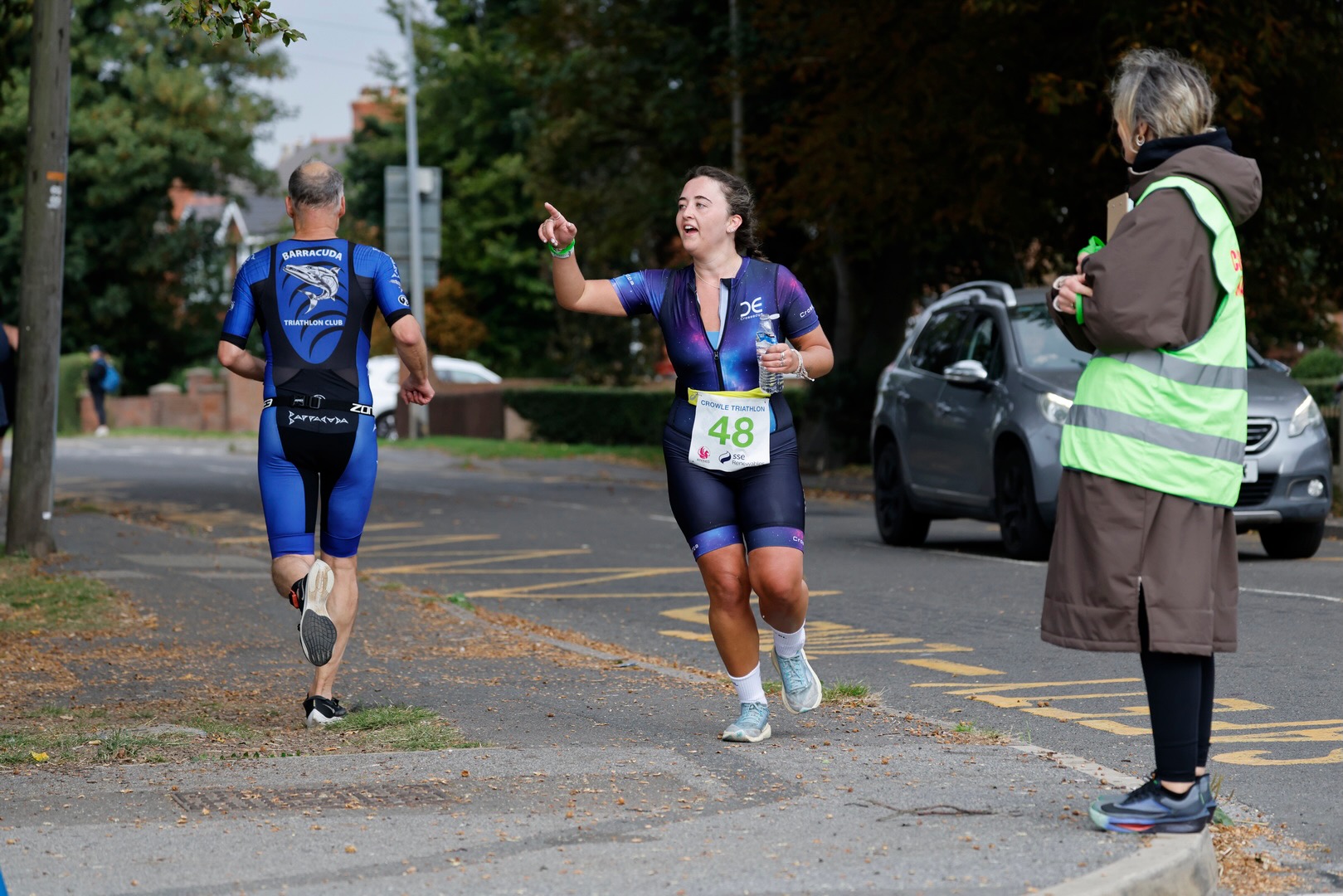 Triathlete running at Crowle Triathlon