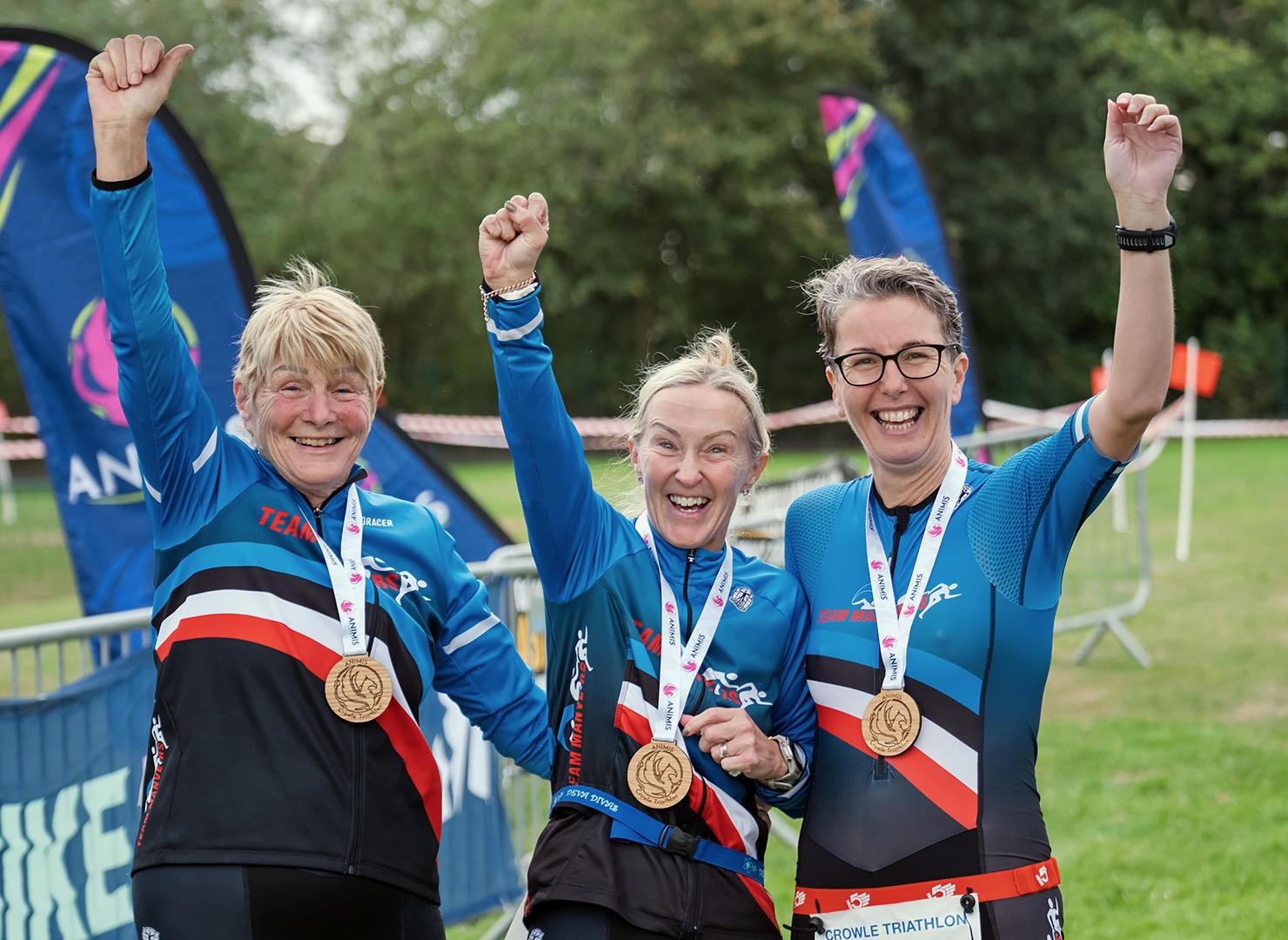 Finisher medals at Crowle Triathlon